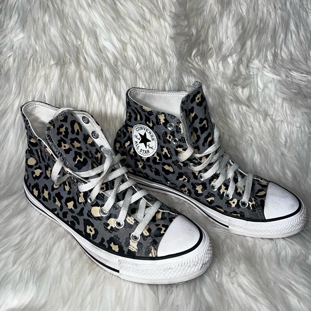 Cheetah Print High Top Converse